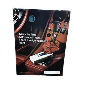 Kent Cigarettes 1973 Print Ad – Classic Micronite Filter Auto Interior Photo